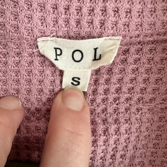 POL Pink Waffle Knit Moto Jacket Sz Small - Picture 3 of 5